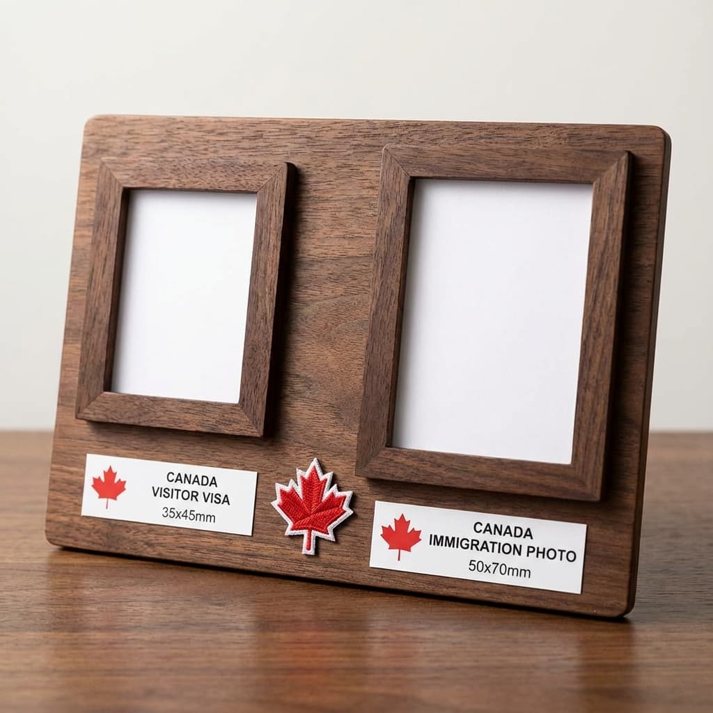 Canada visa photo requirements - 35x45mm for visitor visa, 50x70mm for immigration