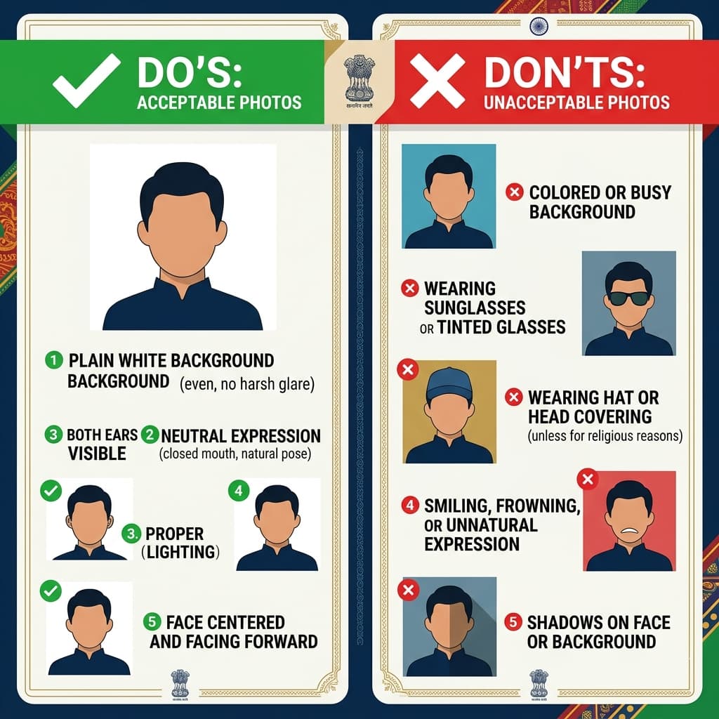 Indian passport photo do's and don'ts checklist for 2026 ICAO requirements