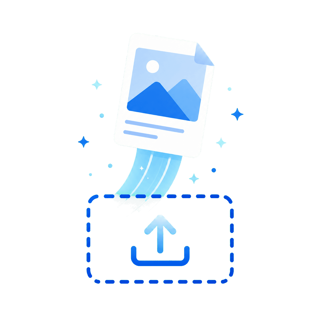 Illustration showing drag and drop photo upload