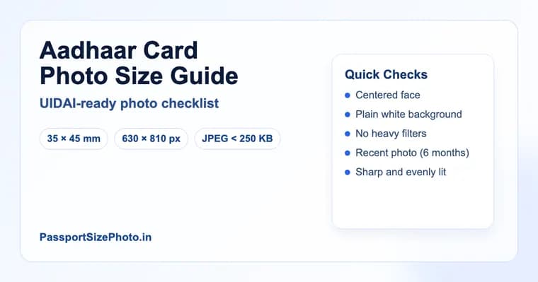 Aadhaar photo size guide preview for Indian document photos